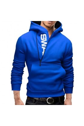 Sweat à capuche pour homme Demi-fermeture éclair Loisirs T-shirt à manches longues grandes tailles Sweat-shirt à capuche pour