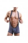 Costume de Lutte Une pièce pour Hommes sous-vêtements en Maille Sexy Gilet Justaucorps Extensible ajouré Boxer Slip de Bikini