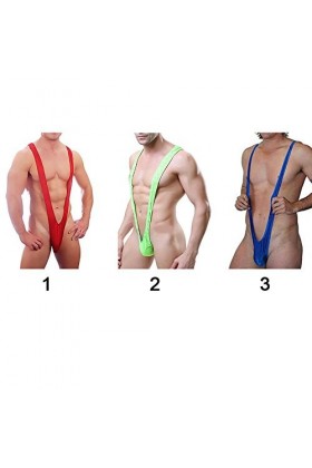 JINM Homme Mankini Maillot de Bain Borat Body String Porte-Jarretelles Forme en V Pyjama Costume Lingerie Sexy Fun sous-vêtem