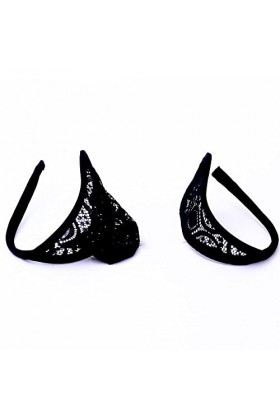 SM SunniMix Ensemble Couples Amoureux Dentelle Tongs sous-Vêtements C-threads, Noir, 2