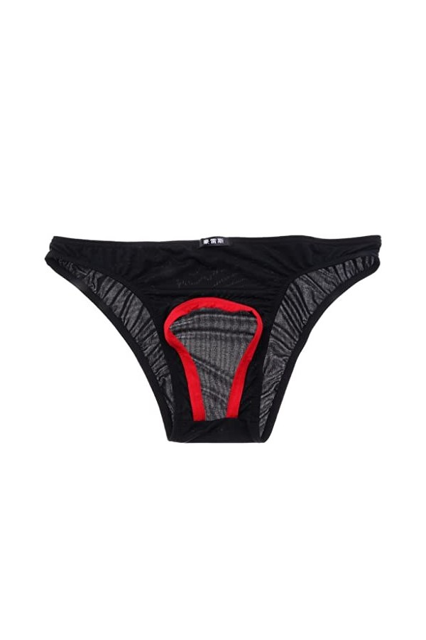 SM SunniMix String Homme Erotique Sous-Vêtement Slip Poche Trou Ouvert Bikini Briefs Lingerie Sexy - Noir, L