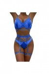 Lingerie sexy pour femme - Taille haute - Dentelle - Soutien-gorge érotique - Nuisette - Push Up - Sous-vêtement de nuit érot