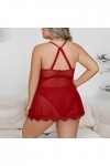Nuisette Sexy Femme Dentelle Soutien-Gorge en résille Ensemble de sous-vêtements Sexy Pyjamas Sexy Européens et Grande Taille