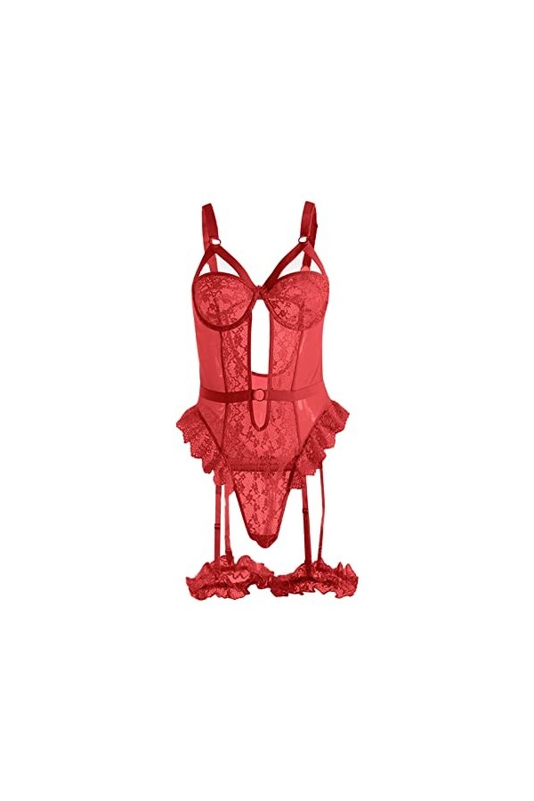 liaddkv Sous-vêtements sexy en dentelle pour femme - Combinaison sexy - Combinaison en dentelle - Sous-vêtements sexy - Une p