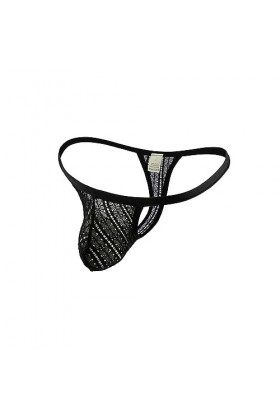 AYAZER G String Hommes Mini String Sexy sous-Vêtements en Dentelle Élastique Maille Transparente Panites Homme Voir à Travers
