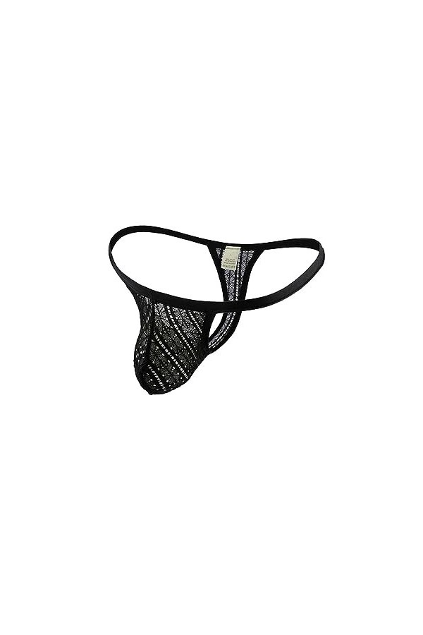 AYAZER G String Hommes Mini String Sexy sous-Vêtements en Dentelle Élastique Maille Transparente Panites Homme Voir à Travers