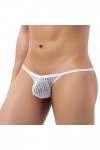 AYAZER G String Hommes Mini String Sexy sous-Vêtements en Dentelle Élastique Maille Transparente Panites Homme Voir à Travers