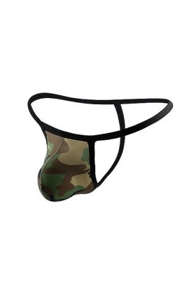 WSZJLN String Sexy pour Hommes G String Bulge Penis Pouch Culottes sous-vêtements Bikini Slip Camouflage Imprimé Léopard Ling