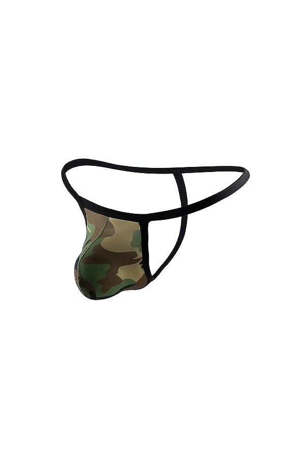 WSZJLN String Sexy pour Hommes G String Bulge Penis Pouch Culottes sous-vêtements Bikini Slip Camouflage Imprimé Léopard Ling