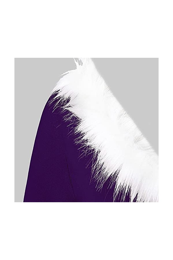 Nouvelle robe longue de Noël pour femmesDeep VWedding Robe de mode une épaule froncée, violet, XXL