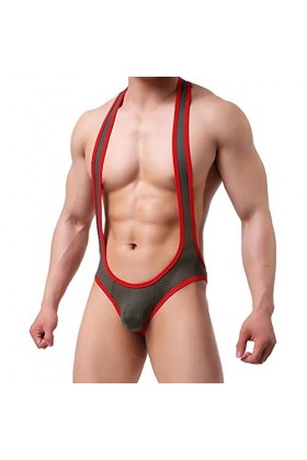 XYQQ Body en Maille Sexy Jockstrap Bodywear Nounours érotiques sous-vêtements Lutte Singlet Justaucorps Combinaisons Jarretel