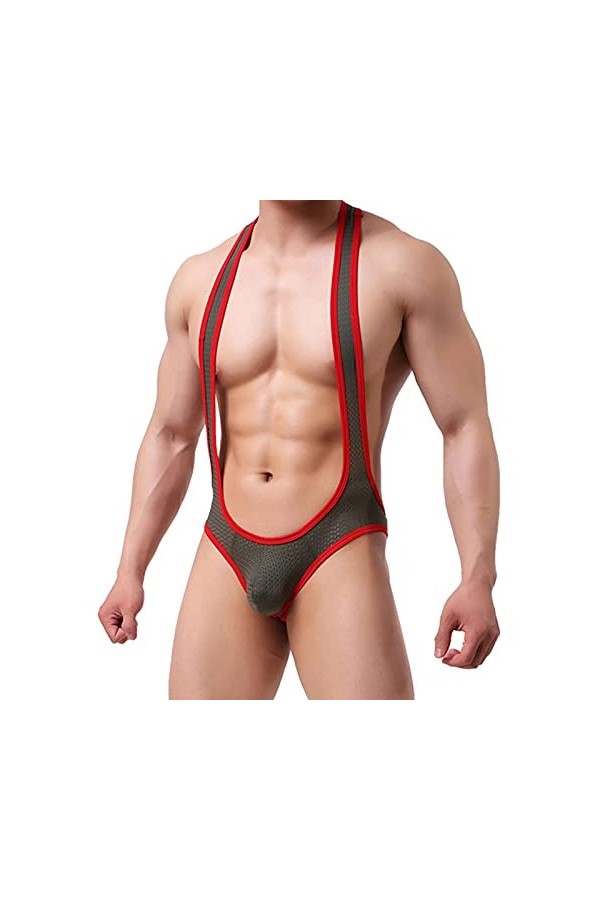 XYQQ Body en Maille Sexy Jockstrap Bodywear Nounours érotiques sous-vêtements Lutte Singlet Justaucorps Combinaisons Jarretel