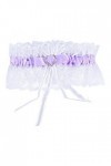 Amosfun Jarretières de Mariée Ceintures Élastique en Forme de Coeur Dentelle Strass Floral Jambe Bande Ensemble pour La Fête 