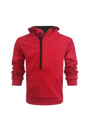 Sweat à capuche pour homme Demi-fermeture éclair Loisirs T-shirt à manches longues grandes tailles Sweat-shirt à capuche pour