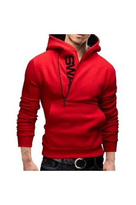 Sweat à capuche pour homme Demi-fermeture éclair Loisirs T-shirt à manches longues grandes tailles Sweat-shirt à capuche pour