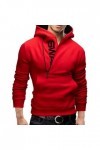 Sweat à capuche pour homme Demi-fermeture éclair Loisirs T-shirt à manches longues grandes tailles Sweat-shirt à capuche pour