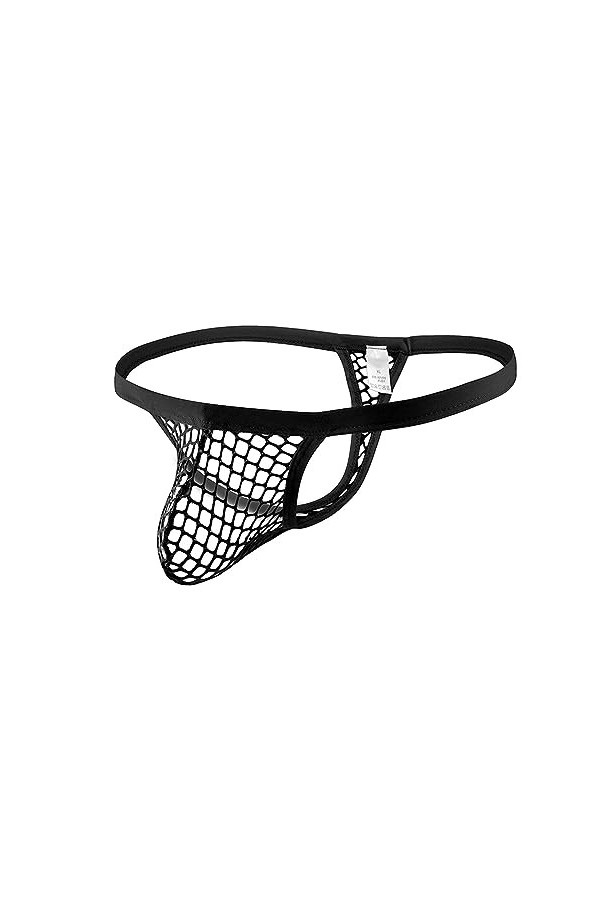 WSZJLN sous-vêtements Sexy Chauds Transparents pour Hommes en Maille Tongs Culottes G String t-Back Jockstrap Costume Homme P