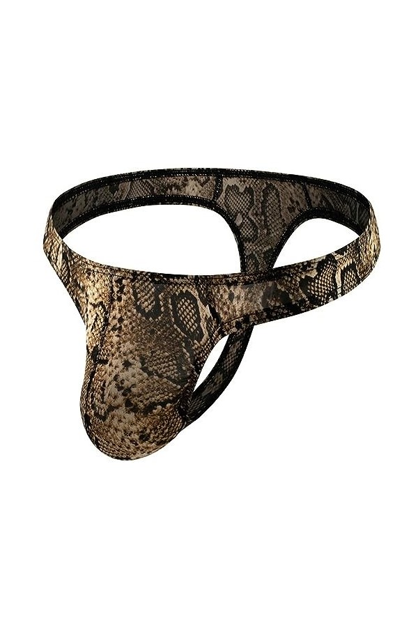 WSZJLN Hommes String Sexy Culottes sous-vêtements Bikini G String t-Back Lingerie pénis Pochette léopard caleçon Slips-skin1-