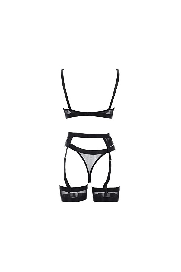 liaddkv Sous-vêtements sexy en maille creuse sexy, Noir , S