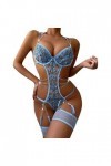 Lingerie Femme Sexy Ensemble Homme Sexy Hot y21k Jarretelles en Dentelle Sexy pour Femmes Dos Ouvert évider jarretière sous-v
