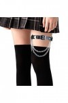 Porte-Jarretelles, Élastique Jambe Jarretière avec Chaînes, Réglables Cuir Punk Bande de Cuisse Coeur Sangle Ceinture pour Dé