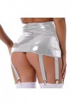 JEATHA Femme Mini Jupe Porte-Jarretelles Similicuir Métal Lingerie Jarretières 4 Sangles Wetlook Harnais Lingerie De Hot Dans