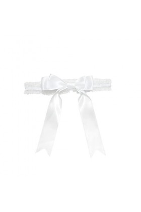 Relandy Jarretière de mariage en dentelle blanche avec nœud papillon pour femme et fille