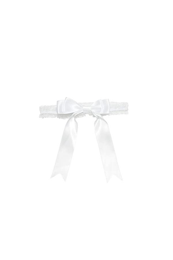 Relandy Jarretière de mariage en dentelle blanche avec nœud papillon pour femme et fille