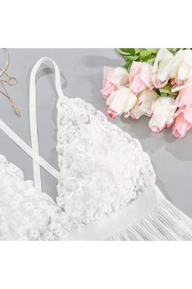 sous-vêtements polyester sans fil maison femme jeux de rôle lingerie, Blanc., L