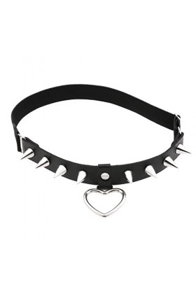 Greabuy Chaîne Cuisse en Cuir PU Ceinture Antidérapante Élastique avec Décor Cœur Harnais Accessoires Jambe Boîte Nuit pour F