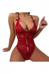 Lingerie sexy pour femme - Grande taille - Entrejambe ouverte - Noir - Sous-vêtements sexy - Tenue Curvy Babydoll - Body avec