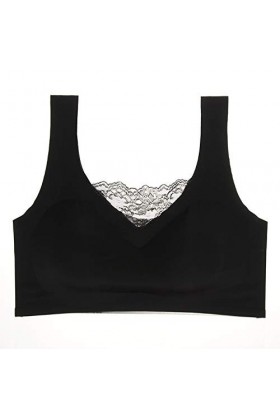 HANXIULIN Soutien-gorge à fermeture avant pour femme - Fermeture avant - Sans fermeture à lavant - Bustier solide - Rembourr