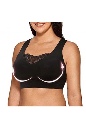 HANXIULIN Soutien-gorge à fermeture avant pour femme - Fermeture avant - Sans fermeture à lavant - Bustier solide - Rembourr