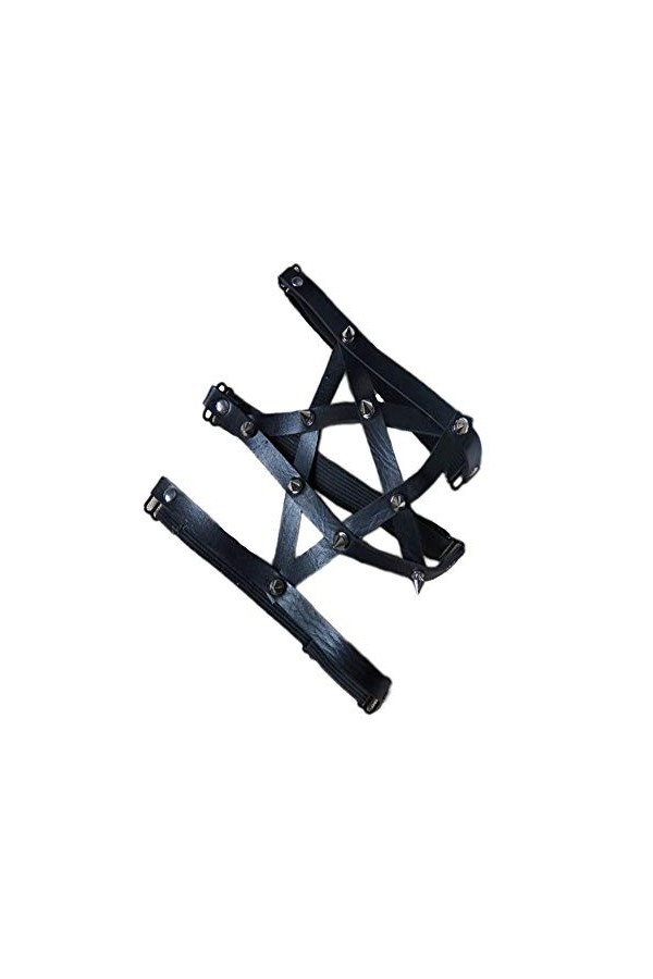 Black Sugar Pièce De Harnais Jarretière Cuir Punk Gothique Lolita Métal Pics Clous Réglable Déguisement Cosplay