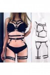 Ncenglings Débardeur Blanc Femme Ceinture Ceinture Cuir Sexy Strappy Bondage décoration Corps Sexy Accessoire Body Longue Bl