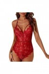 Fulidngzg Body sexy pour femme - Entrejambe ouvert - Dentelle - Lingerie sexy - Nuisette - Nuisette - Lingerie sexy - Tenue a