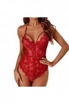 Fulidngzg Body sexy pour femme - Entrejambe ouvert - Dentelle - Lingerie sexy - Nuisette - Nuisette - Lingerie sexy - Tenue a
