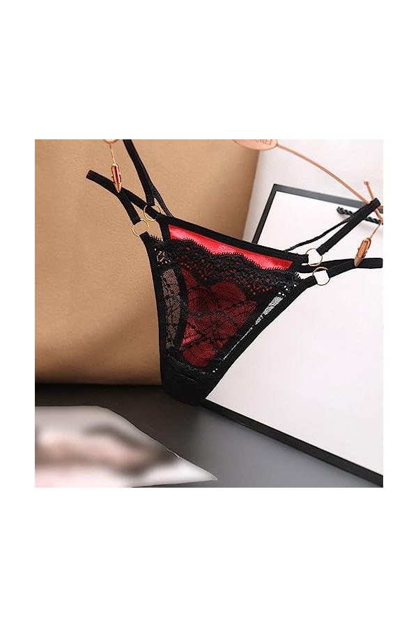 Briskorry String pour femme - Dentelle léopard - Lingerie sexy - Culotte de bikini - Culotte sexy - Lingerie sexy - Sous-vête