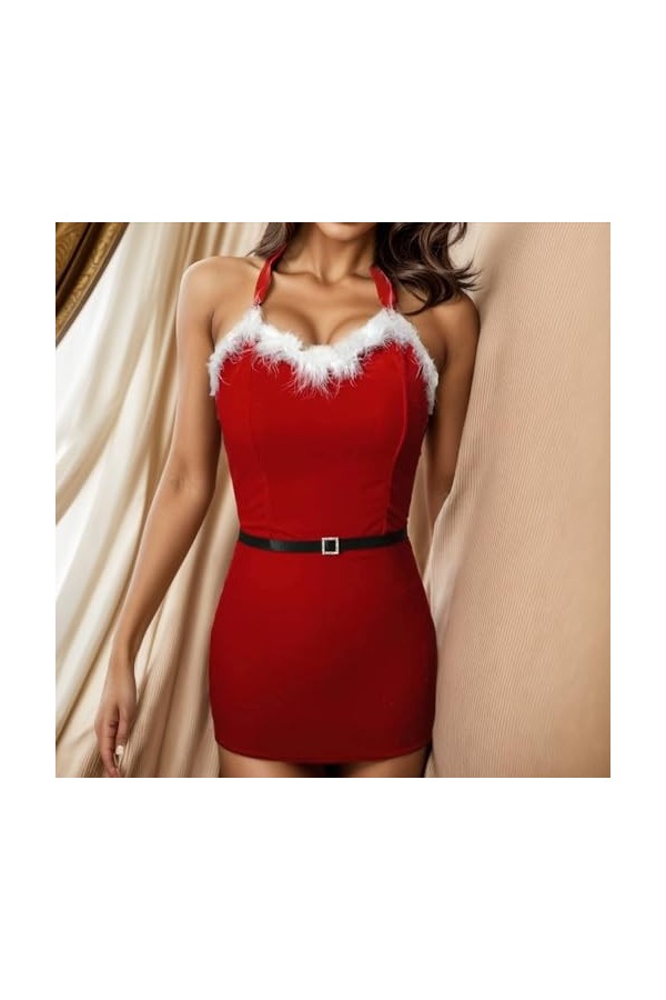 Pdakieyxnd sous-Vetements de Noël Feminins Sexy Dentelle Érotique String Noir Sensuelle Culotte Rouge Valentin Coquin Sexy Co