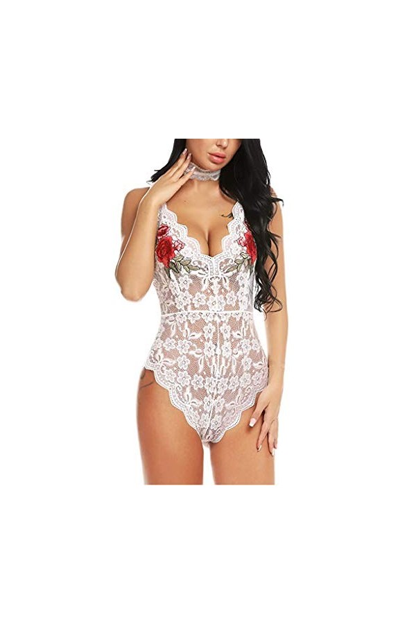 Lingerie Sexy Femme Coquine Hot Grande Taille sous Vetements Feminins Sexy Dentelle Chemise De Nuit Combinaison Ensemble Ling
