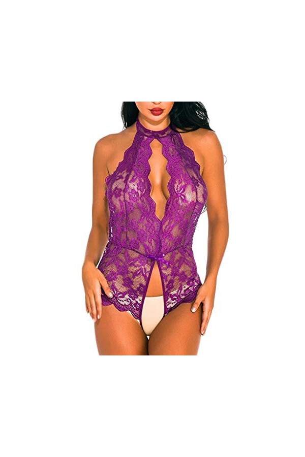 Lingerie Sexy Femme Coquine Hot Chemise De Nuit Patchwork en Dentelle sous Vêtement Sexy Femme Hot Sling Ensemble Lingerie Fe