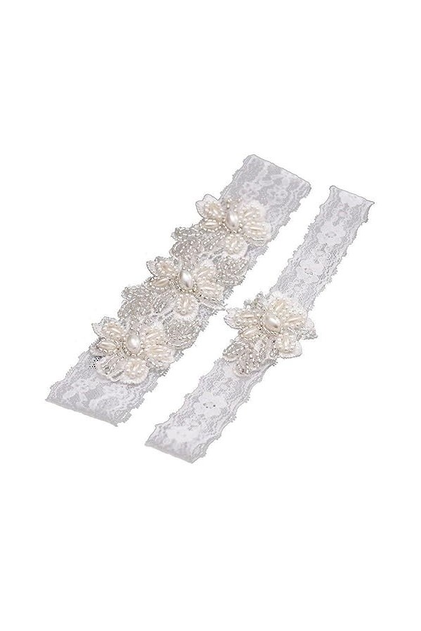 Luxylei Jarretière De Mariée De Mariage 1 Paire, Ceinture De Jarretelles De Jambe Florale Brodée, Extensible, Fête De Bal De 