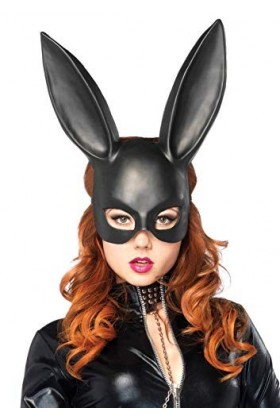 Leg Avenue Femme Uaa2164 2628 Masque Lapin Fa on Bal Masqu Noir Taille Unique EUR 34 38, Noir, Taille unique EU