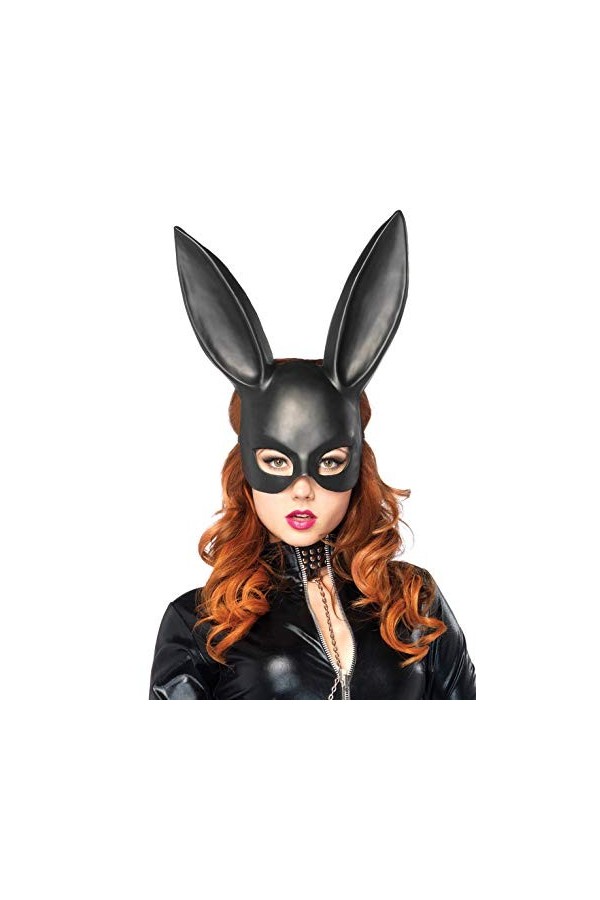 Leg Avenue Femme Uaa2164 2628 Masque Lapin Fa on Bal Masqu Noir Taille Unique EUR 34 38, Noir, Taille unique EU