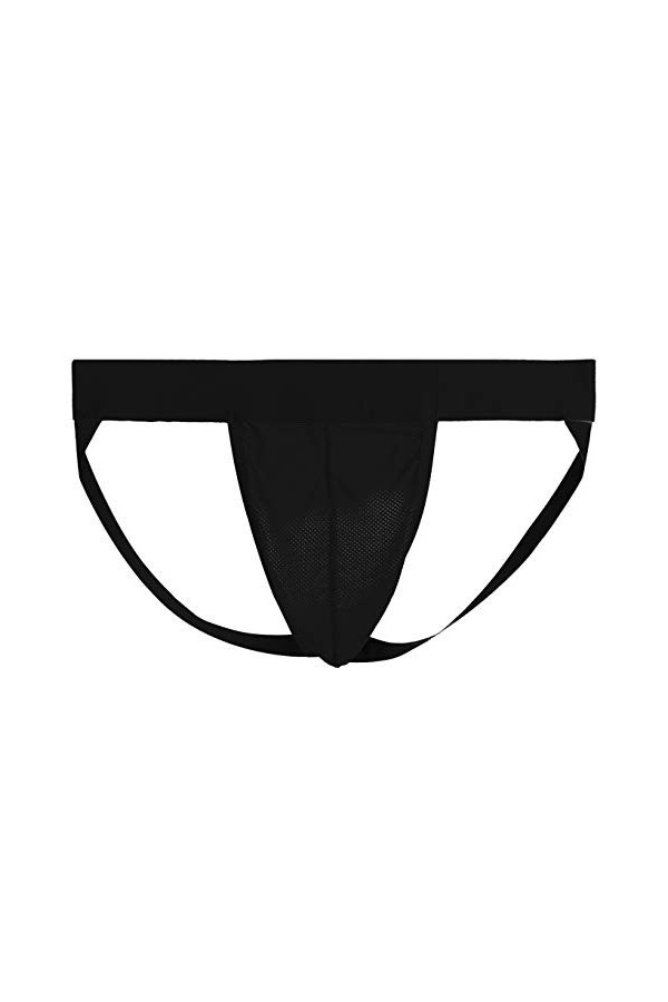 Billtop Homme Suspensoir Jockstrap Thongs Athletic Supporter Briefs Sexy Strings sous-vêtements Briefs,1 Noir,S