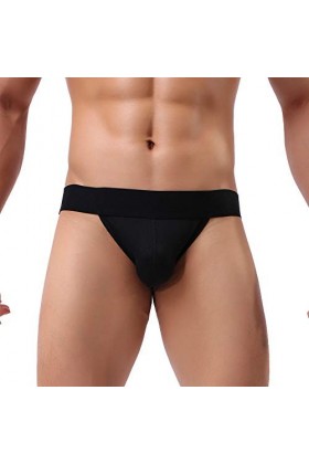 Billtop Homme Suspensoir Jockstrap Thongs Athletic Supporter Briefs Sexy Strings sous-vêtements Briefs,1 Noir,S