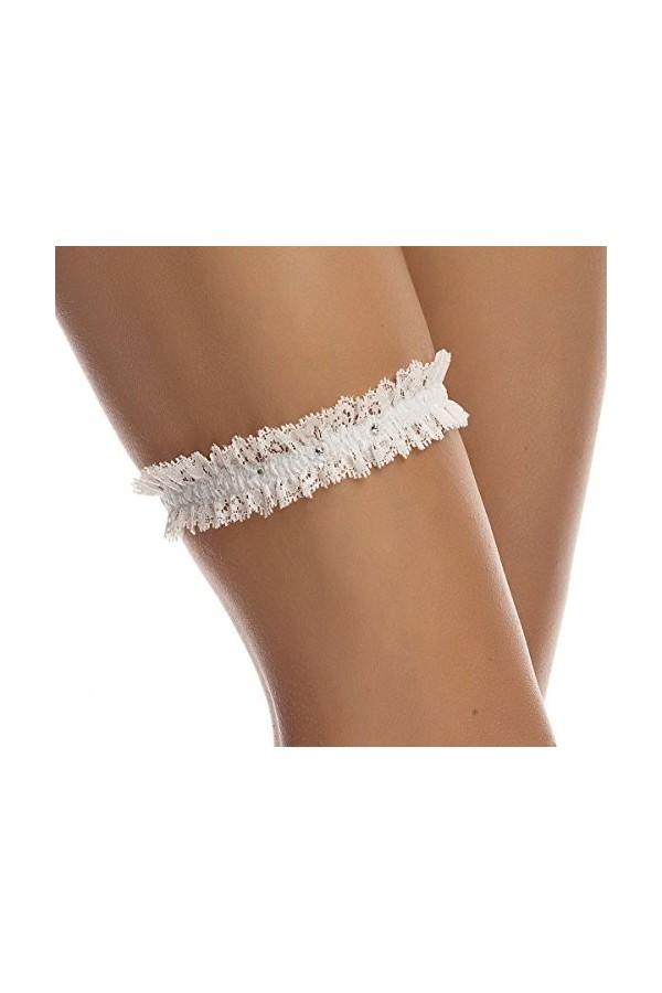 Jarretière de Mariage-Élastique Jarretière de Mariée-Dentelle Élastique Douce-Trois Strass Délicats - MUST HAVE - Accessoires