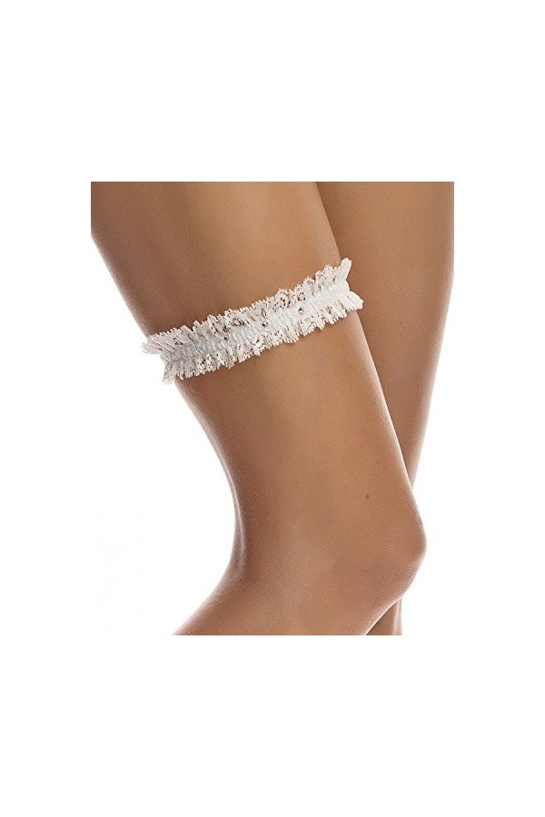 Jarretière de Mariage-Élastique Jarretière de Mariée-Dentelle Élastique Douce-Trois Strass Délicats - MUST HAVE - Accessoires