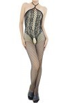 Combinaison Resille Ouverte – Lingerie Ultra Élastique – Noir – 40-75 kg