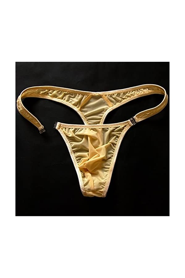 Nouveau sexy chaud gay sous-vêtements Translucide Hommes Nylon Tongs Hommes Bouton Bikini Slips Gay G-string/Jocks/Tanga/T-ba